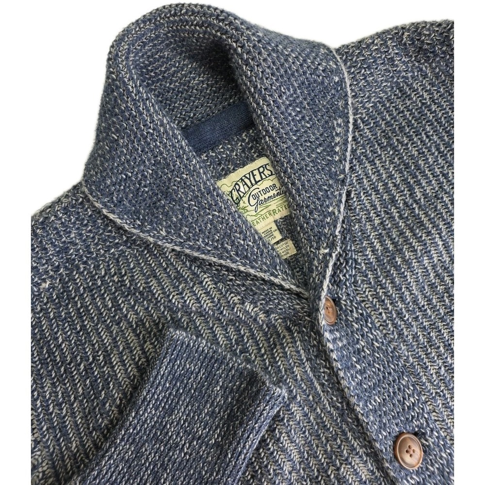 Grayers Clothier GARMENTS SHAWL CARDIGAN BLUE MEN'S XL GRANDPA WOOL BLEND